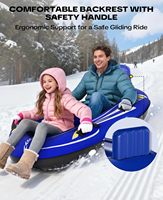 Traîneau à neige gonflable robuste avec housse en toile PVC, dossier pour 2 personnes, bandes antidérapantes pour enfants, famille, jouets d'hiver en plein air
