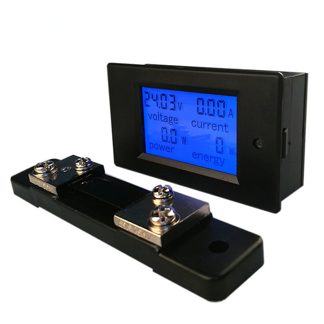 Peacefair PZEM-051 4in1 8-100V LCD Display Digital Voltmeter Ammeter Solar Panel Power DC Energy Meter 50A Shunt
