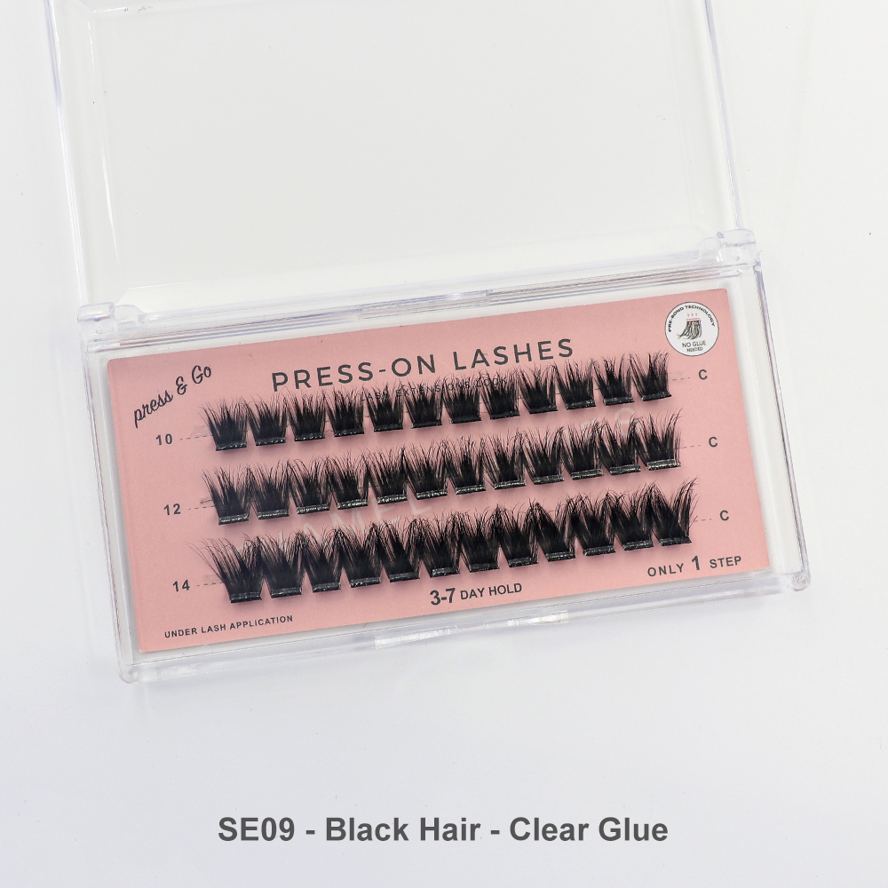 3 Lignes - SE 09 - Cheveux Noirs - Colle Transparente