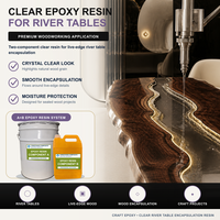 Résine époxy à prise lente haute transparence 3:1 pour table de rivière, pour coulage profond de dalles de bois, résistante à l'humidité