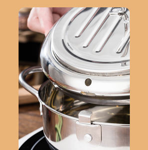 YUEDISI estilo japonés 304 cocina de acero inoxidable Tempura sartén freidora olla profunda con termómetro para Cocina de Inducción - Product Image 4