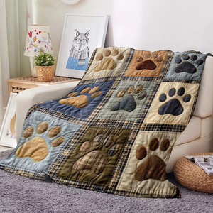 Wholesale Vintage <b>Cat</b> Pattern Plush Throw Blanket Rectangular Anti-Pilling Home Decor Four Seasons Use - Product Image 2