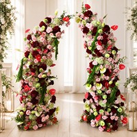 Eleganter Hochzeits-Blumenbogen Künstliche Rosenreihe für Outdoor-Hochzeiten Hintergrund Bühnendekoration Event-Dekor
