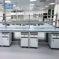 Mesa de Laboratorio de Acero con Estructura en H, Diseño Tradicional, Encimera Resistente a Ácidos y Álcalis para Uso en Escuelas, Hospitales y Laboratorios