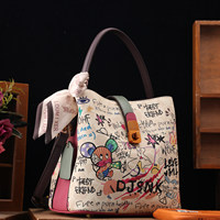 Sacs à main Loumixer pour femmes – Sacs de luxe Guangzhou – Sac seau graffiti tendance et mignon en PVC durable