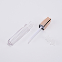 Emballage cosmétique vide, en stock, 3 ml, rose or, brillant à lèvres, tube d'emballage de fard à paupières liquide avec brosse, pièces