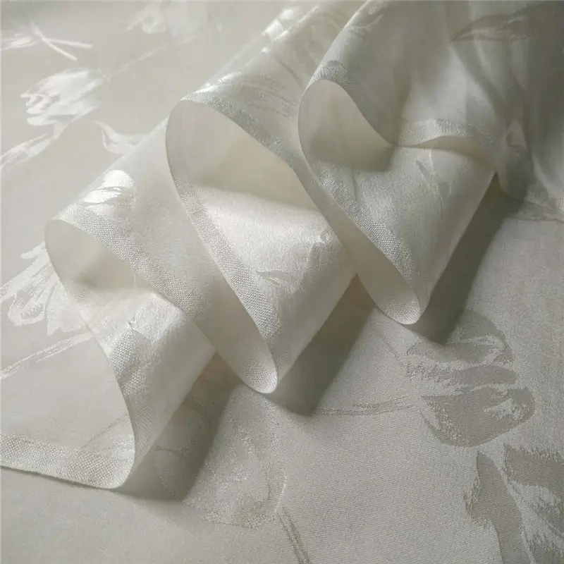 مصنع تصميم مخصص دائم الزنبق المزهرة الحرير النسيج 59/60 ''الحرير الخالص الجاكار الساتان النسيج