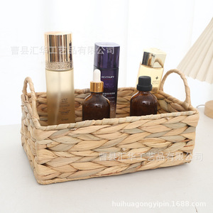 In stock woven <b>baskets</b> with handles, handmade gourd grass <b>storage</b> <b>baskets</b>, bedroom clothes organizers, multi-functional <b>storage</b> - Product Image 4