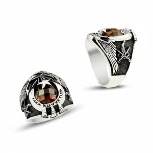 925K Sterling Silver Art Zircon Moonstar <b>Ring</b> <b>Men</b> Ataturk Claws Resizable Gemstone Jewelry Engagement Party Set Expert Inlay - Product Image 2