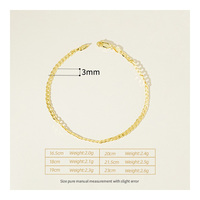Bracciale da Uomo in Argento Sterling S925, Catena Floreale da 3mm Placcata in Rodio, Stile Hip Hop per Feste e Regali