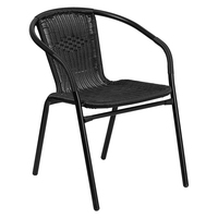 Mobilier de jardin moderne Chaise empilable pour l'extérieur Ensemble table basse bistrot en rotin