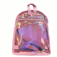 Sac à dos en gelée personnalisé avec logo, pour filles, décontracté, pratique, de rangement, rose, réfléchissant, de voyage, extérieur, léger, portable