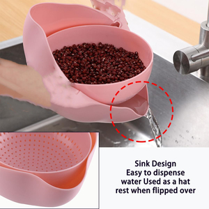 Cesta de Plástico Ecológica de Doble Capa Moderna y Creativa con Orificios para Lavar Frutas y Verduras, Cepillos de Limpieza, Colador de Cocina - Product Image 4