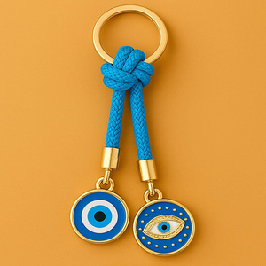 Llavero Amuleto de Ojo Turco con Cuerdas Trenzadas de Colores, Colgante de Ojo Turco para la <span class=keywords><strong>Suerte</strong></span>, Joyería Colgante para Bolsos, Dijes de Moda - Product Image 2