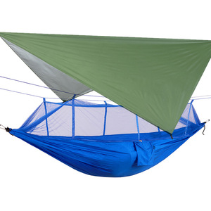 Hamac simple en nylon léger <span class=keywords><strong>de</strong></span> haute qualité avec auvent, imperméable, protection solaire, anti-moustiques, pour camping et randonnée en extérieur - Product Image 4