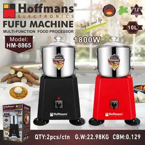 Hoffmans HM-8865 1800W Pilon à igname robuste 10L, Machine commerciale à Fufu pour restaurants africains et bars, 220V - Product Image 2