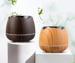 Difusor de altavoz BT Humidificador de niebla fría con sonido de música en casa de grano de madera de 400ml - Product Image 2