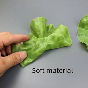 Feuilles de laitue artificielles vertes éclatantes en PU, réalistes, pour décoration de Noël et accessoires végétaux - Product Image 4