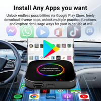 Rhythm Plug And Play CarPlay Ai Box 3 en 1 Sistema Inalámbrico CarPlay Android Auto 4G SIM Luz Ambiental Google Play