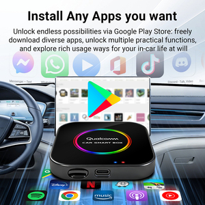 Boîtier CarPlay AI Rhythm Plug and Play 3 en 1, système sans fil CarPlay Android Auto 4G SIM, éclairage d'ambiance, Google Play - Product Image 2
