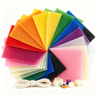 Feuilles de cire d'abeille naturelle pure, 20 pièces, emballage standard, taille personnalisable, couleurs vibrantes pour les débutants, activités parent-enfant