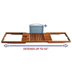 Estante de bambú para bañera, estante de almacenamiento multifuncional para baño, estante telescópico antideslizante para baño, estante para vinos al por mayor. - Product Image 2