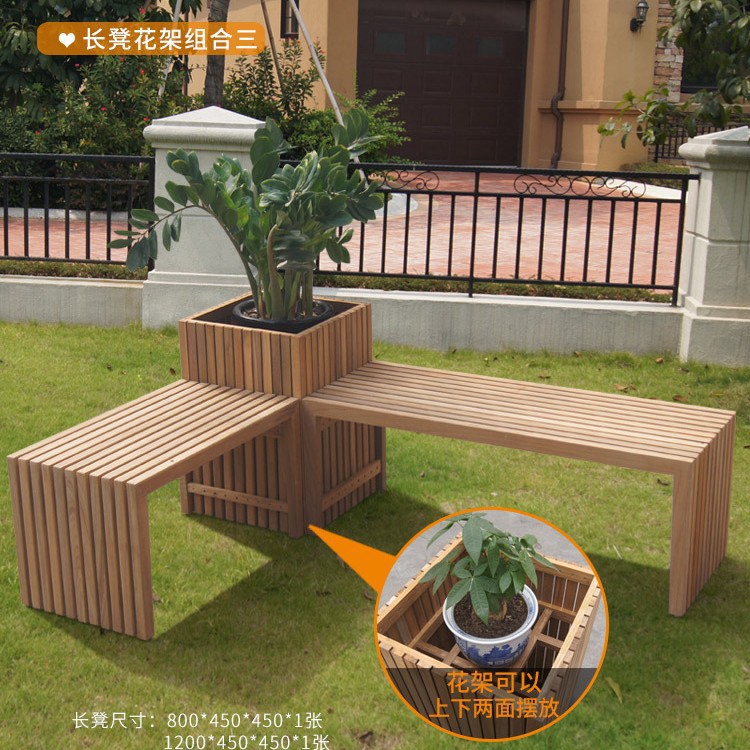 Combo de support de fleurs de banc pour petits objets