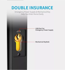 Hẹp cạnh kính không thấm nước kỹ thuật số bàn phím thông minh trượt nhôm <span class=keywords><strong>RF</strong></span> thẻ sinh trắc học vân tay khóa cửa ngoài trời - Product Image 4