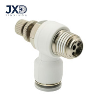 Vanne de régulation de débit pneumatique SL, type papillon, unidirectionnelle, pour tube Ø 4-16mm, raccords BSP 1/8" 1/4" 3/8", en laiton nickelé, certifiée CE