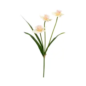 Decoration Flowers Factory Wholesale Natural Artificial 3 Heads Narcissus Flowers With For Home Decor Accessories