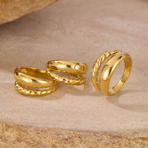 Anillo de Acero de Titanio Inconveniente Tradicionalmente Considerado como Novedoso para Mujer: Versátil, Creativo y Elegante con Diseño de Doble Capa - Product Image 3