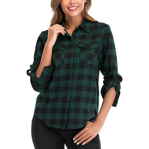 Nouvelle <span class=keywords><strong>chemise</strong></span> décontractée pour femme en laine respirante, unie, à manches longues, avec double poche et col rabattable - Product Image 1