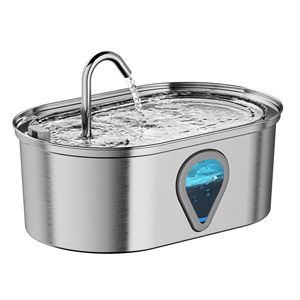 Fuente de agua para mascotas de acero inoxidable, dispensador automático de circulación para gatos y perros, modelo enchufable de 930g WF170 - Product Image 2