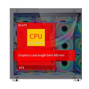 Snowman Đen EATX Hội Đồng Quản trị hỗ trợ chơi game <span class=keywords><strong>PC</strong></span> nhôm ATX Trường hợp với hiệu ứng ảo ảnh quang học bảng điều khiển phía trước kính cường lực Bảng điều khiển phía trước - Product Image 4