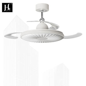 Ventilador de Techo LED Moderno de Lujo de 42 Pulgadas, Diseño Invisible Retráctil y Plegable de Perfil Bajo, Motor de CC, Control Remoto para Sala de Estar - Product Image 4