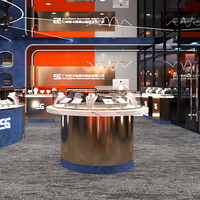 Vitrine à bijoux moderne de haute qualité en verre trempé avec éclairage LED, robuste, écologique, étanche, couleur personnalisable