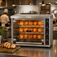 Four à rôtir commercial à trois broches pour poulets, système de chauffage uniforme pour la transformation de volailles en usine alimentaire