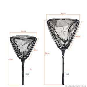 ตาข่ายจับปลาแบบพับได้59ซม. ตาข่ายจับปลาทำจากอลูมิเนียมอัลลอยด์แบบพกพาพร้อมที่จับยาวตาข่ายหล่อ - Product Image 5