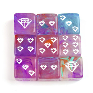 Dados de Juego RPG D6 de 16 mm con Patrón de Diamantes Personalizado, Nuevo Estilo, Multicolor, Acrílicos, Poliédricos, Hechos en Fábrica - Product Image 4
