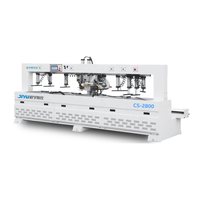 Machine à percer latérale à 4 broches pour le travail du bois JIYU CS-2800, pour le fraisage de tenons, mortaises, rainures en V, queue d'aronde et perçage de tiroirs