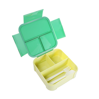 Vente en gros de boîtes de conservation alimentaire en plastique PP de 1000 ml, 3 compartiments, cuillère, fourchette - Conception flexible, portable, cuisine à domicile