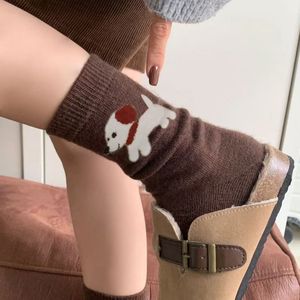 Cute Cartoon Puppy Thick Mid Calf <b>Socks</b> Women <b>Thermal</b> Winter Warm Knit Slouch <b>Socks</b> Korean Style Fashion <b>Socks</b> For Women - Product Image 2