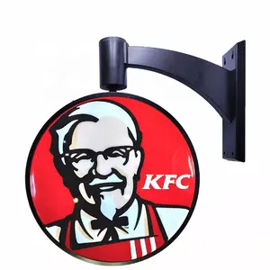 KFC reklam döndürme yuvarlak şekil duvara monte LED tabela