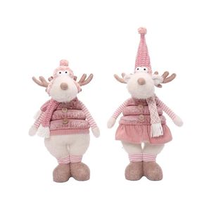 Adorno Navideño Festivo de Pareja de Ciervos, 2 Piezas, Lindos Ciervos Decorativos de Pie para Decoración del Hogar en Invierno - Product Image 3