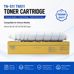 Cartucho de Tóner Negro XinYu <span class=keywords><strong>TN</strong></span>-511 TN511 Compatible con las Fotocopiadoras Konica Minolta Bizhub 360 361 420 <span class=keywords><strong>421</strong></span> 500 501 - Product Image 1