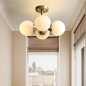 BGST haute translucide multi-tête Cottage salon pendentif lumière chaude et romantique chambre étude lustre en verre - Product Image 6