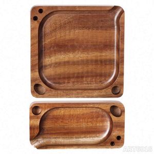 Mini Portable Custom Wood Rolling Tray Wooden Rolling Tray <b>Herb</b> Spices Smoking Tray - Product Image 2