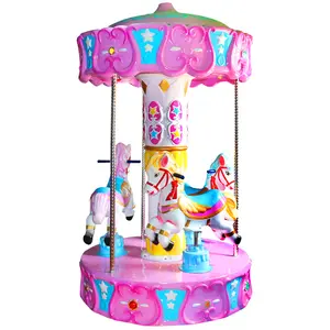 Cheap Merry Go Round Amusement Ride Indoor Kids Portable 3 Players Mini Carousel kiddie Ride Game Machine for Sale