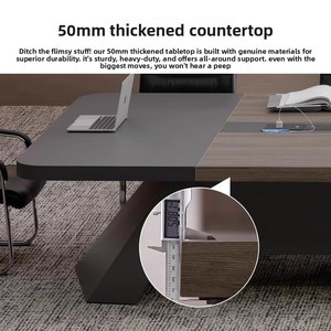 Simple Modern Large Conference Table Chair Set Light Luxury Wood Corners for Employee Training <strong>Long</strong> <strong>Desk</strong> for - Product Image 3