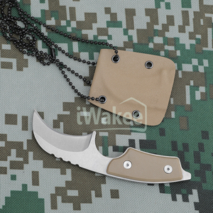 Yangjiang Iwakee Factory Bent Bushcraftサバイバルナイフミニネックナイフ、kydexシース付き - Product Image 1